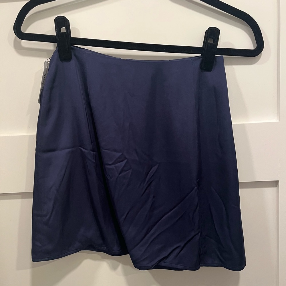 Navy Blue Silk Skirt